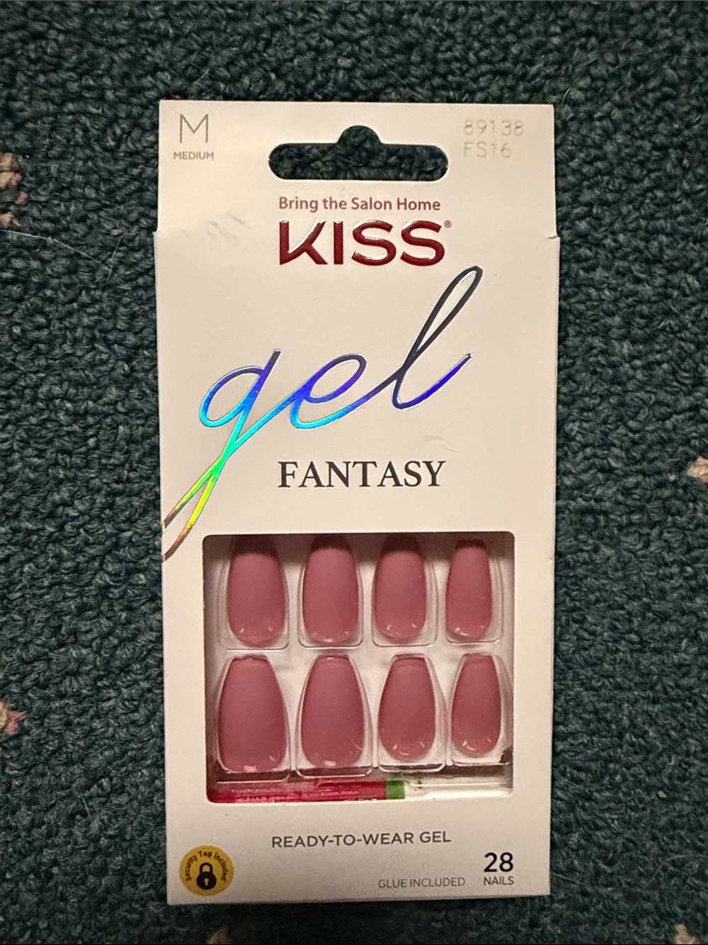 KISS Gel Fantasy Press On Medium Coffin - Mauve